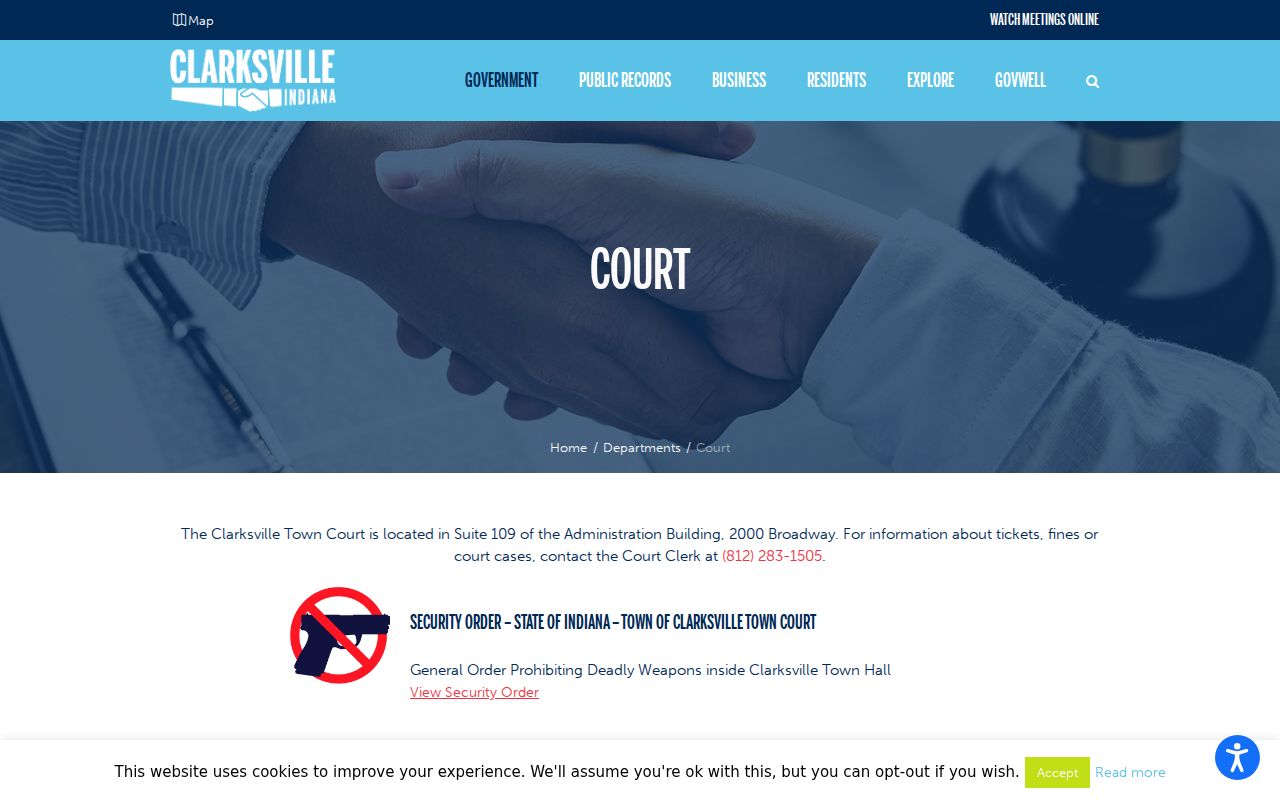 Charlestown court records compared with separate Clarksville Town Court
