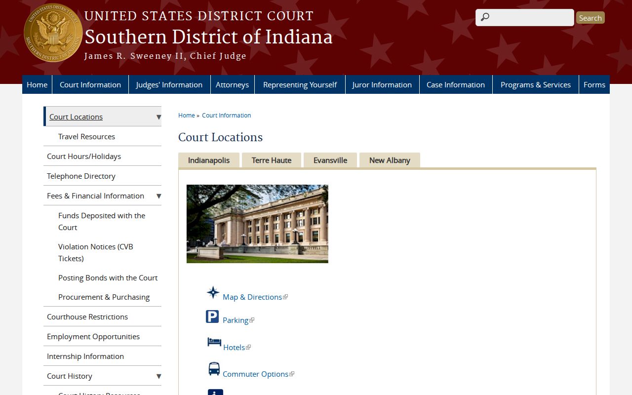 Clarksville court records Southern District locations