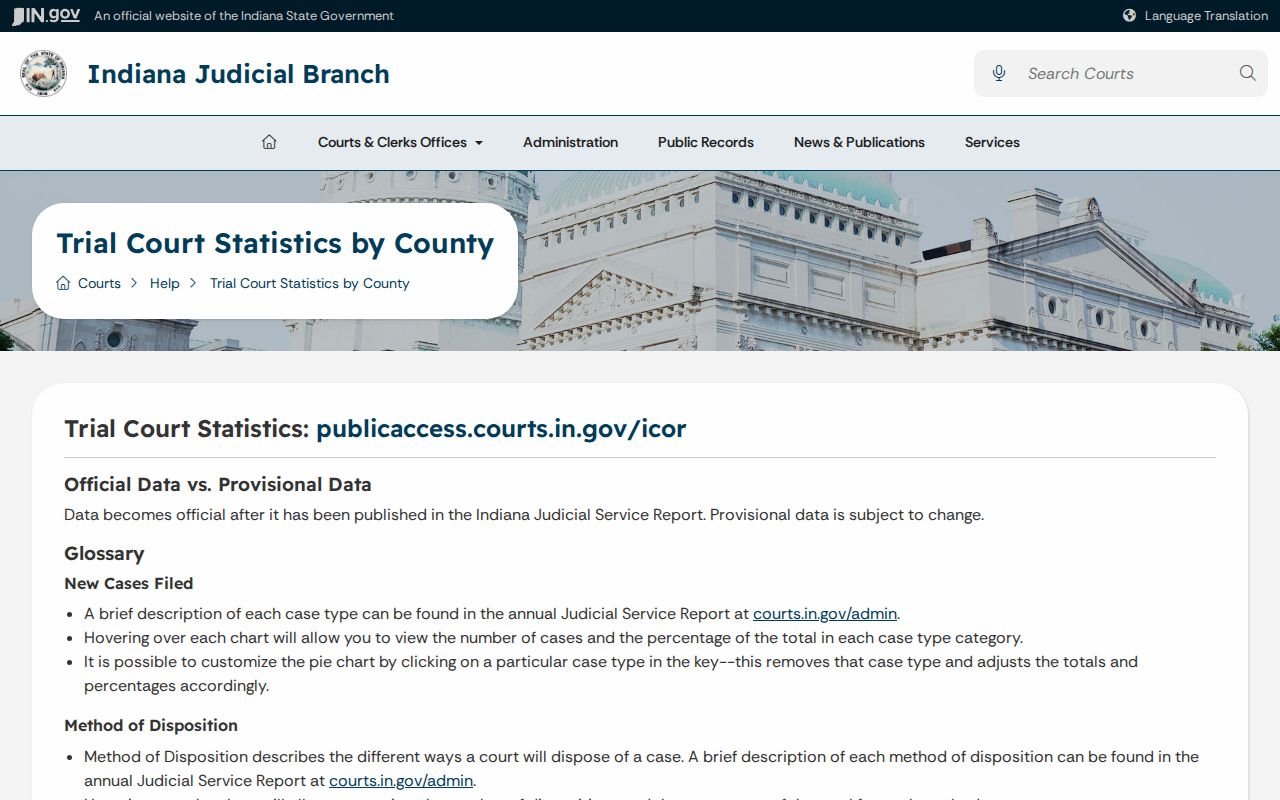 Clark County court records statistics help