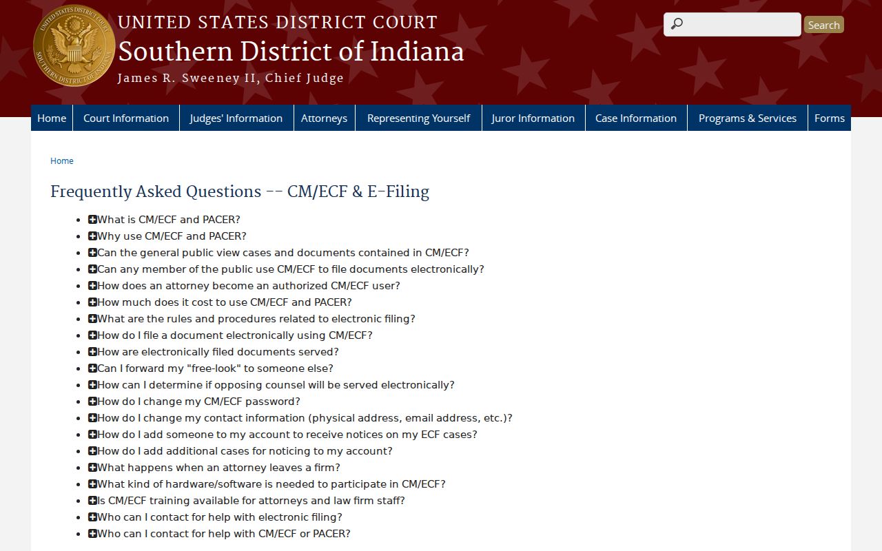 Jeffersonville court records federal filing
