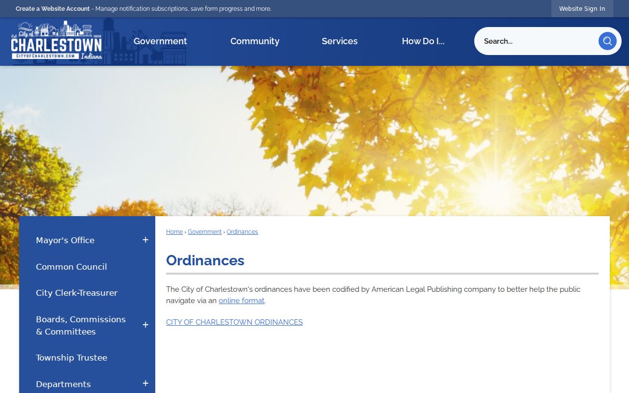 Utica court records comparison with Charlestown ordinance portal